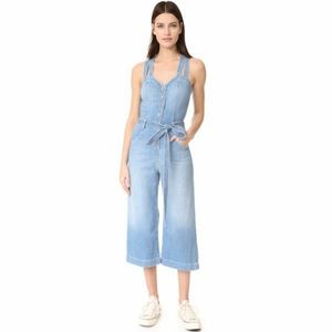 7 For All Mankind Wide Leg Cropped Overalls Sz 24